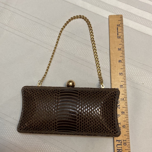 Vintage Leather Mini Hand Clutch Snap Closure Bag - Super Cute & Stylish! - Picture 11 of 14